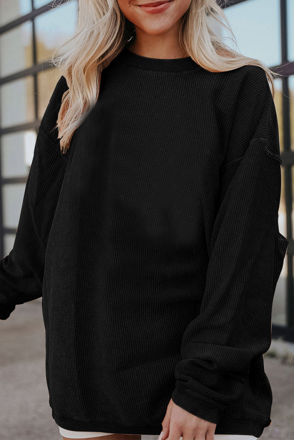 Cozy Me Up Ribbed Oversized Sweatshirt