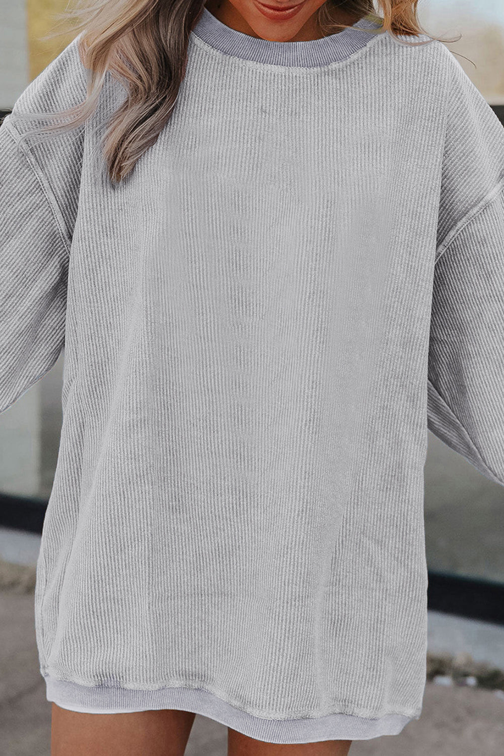 Cozy Me Up Ribbed Oversized Sweatshirt