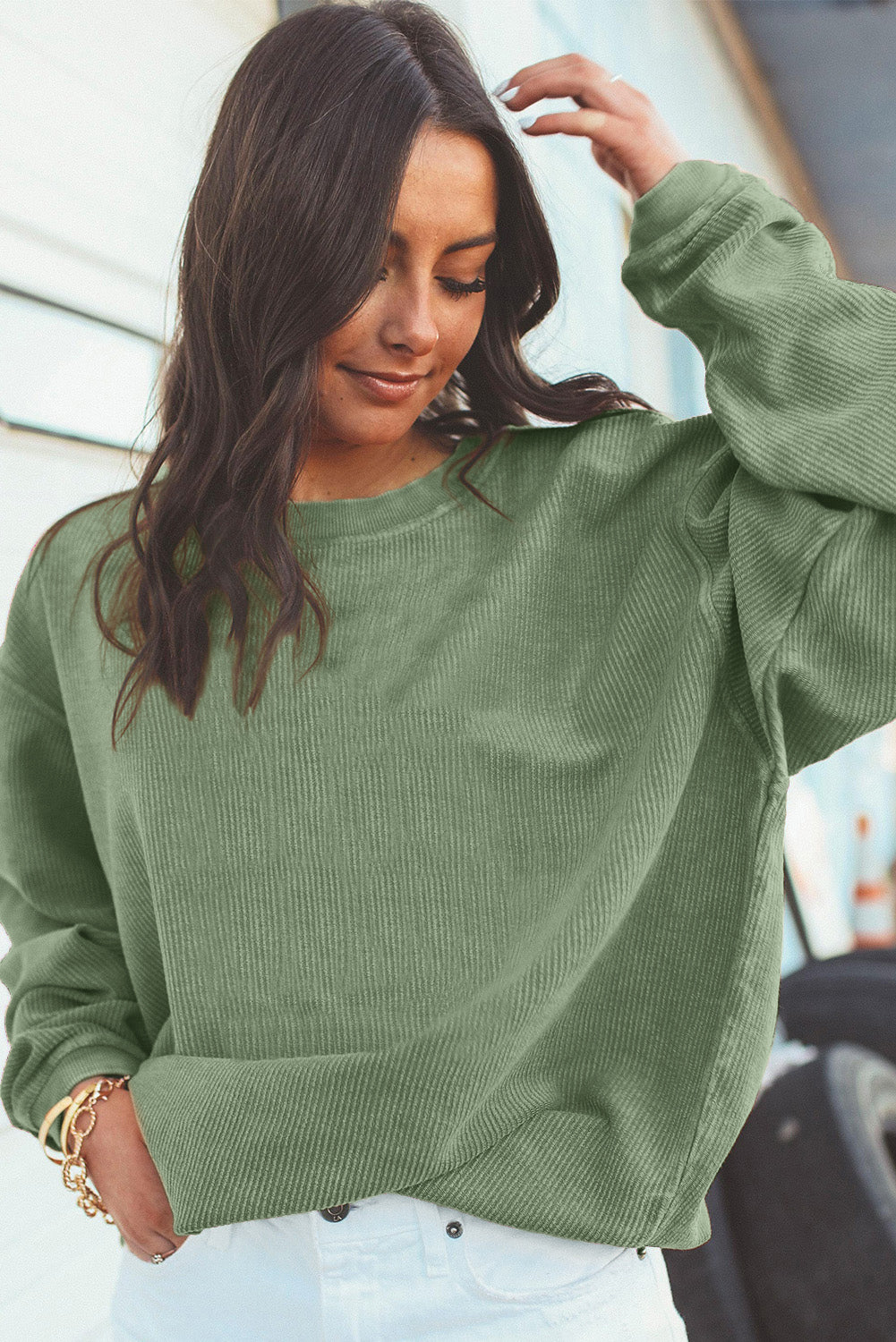 Cozy Me Up Ribbed Oversized Sweatshirt