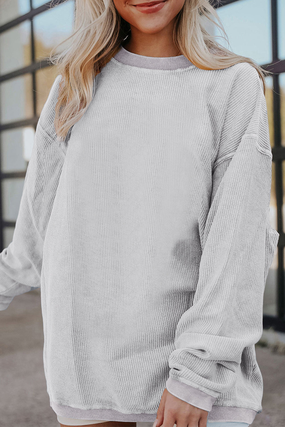 Cozy Me Up Ribbed Oversized Sweatshirt