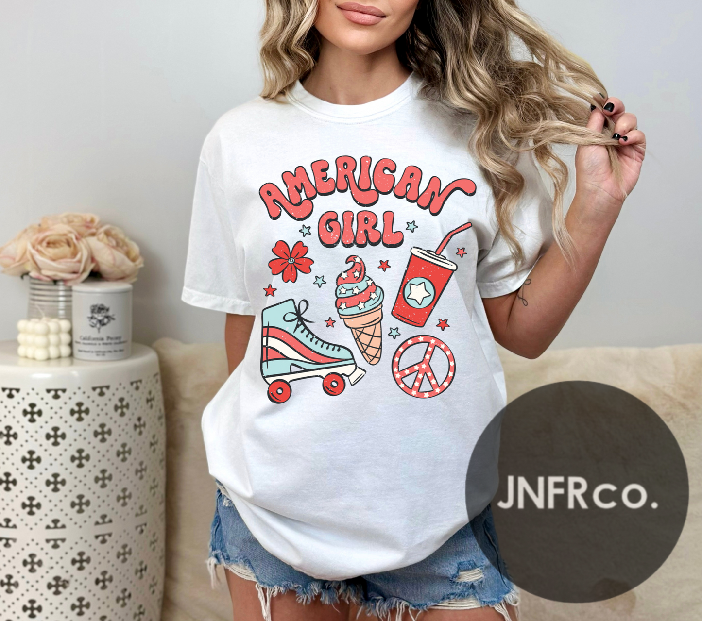 American Girl Retro Distressed Comfort Colors T-Shirt