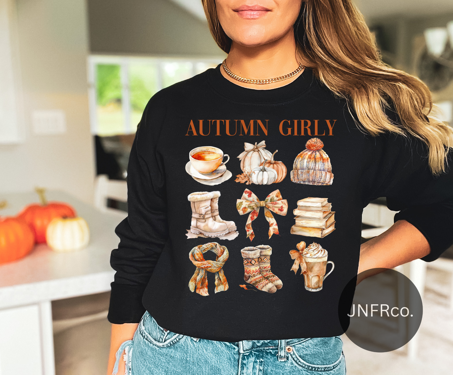 Autumn Girly Coquette Collage Crewneck Sweatshirt