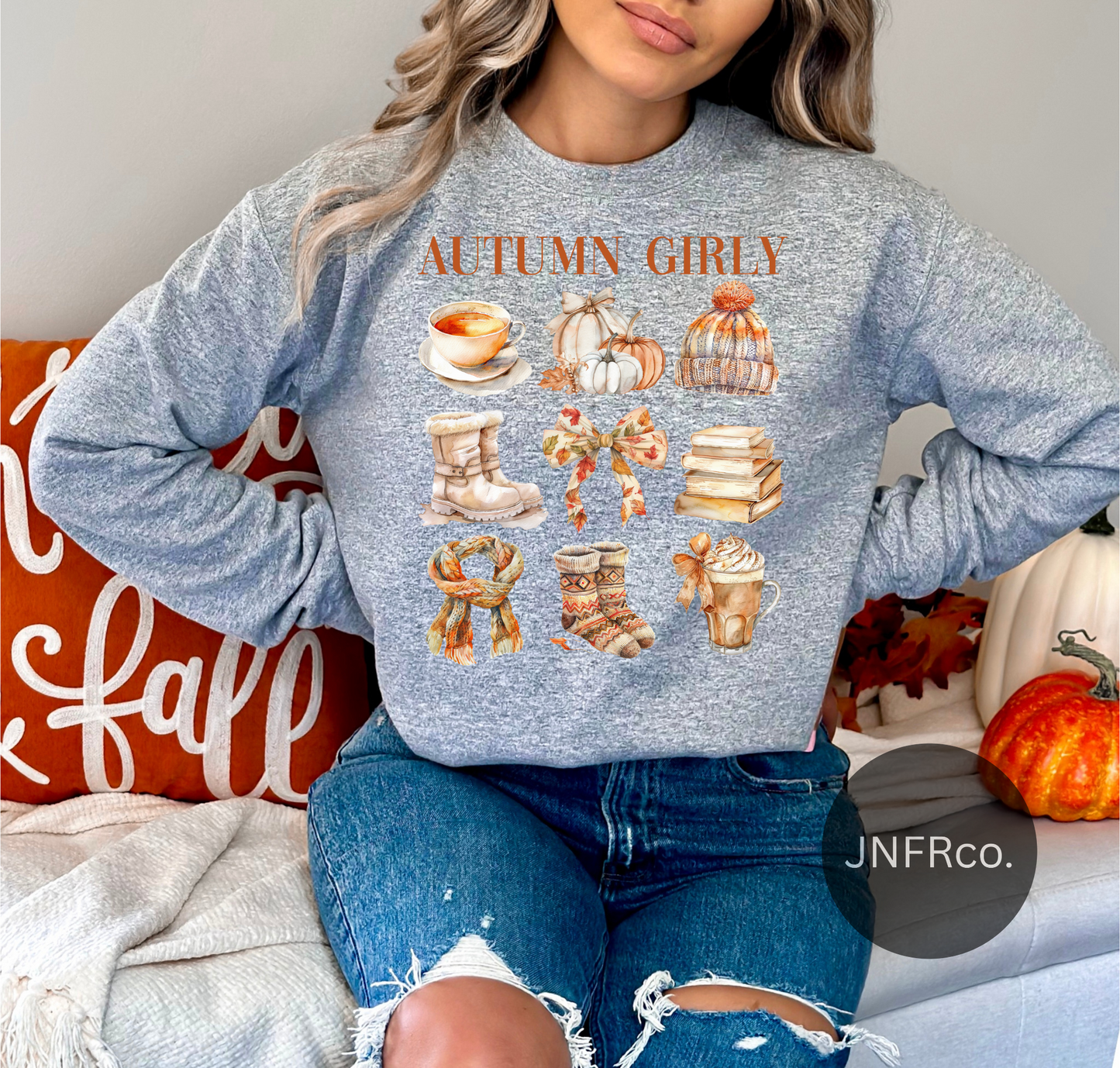 Autumn Girly Coquette Collage Crewneck Sweatshirt