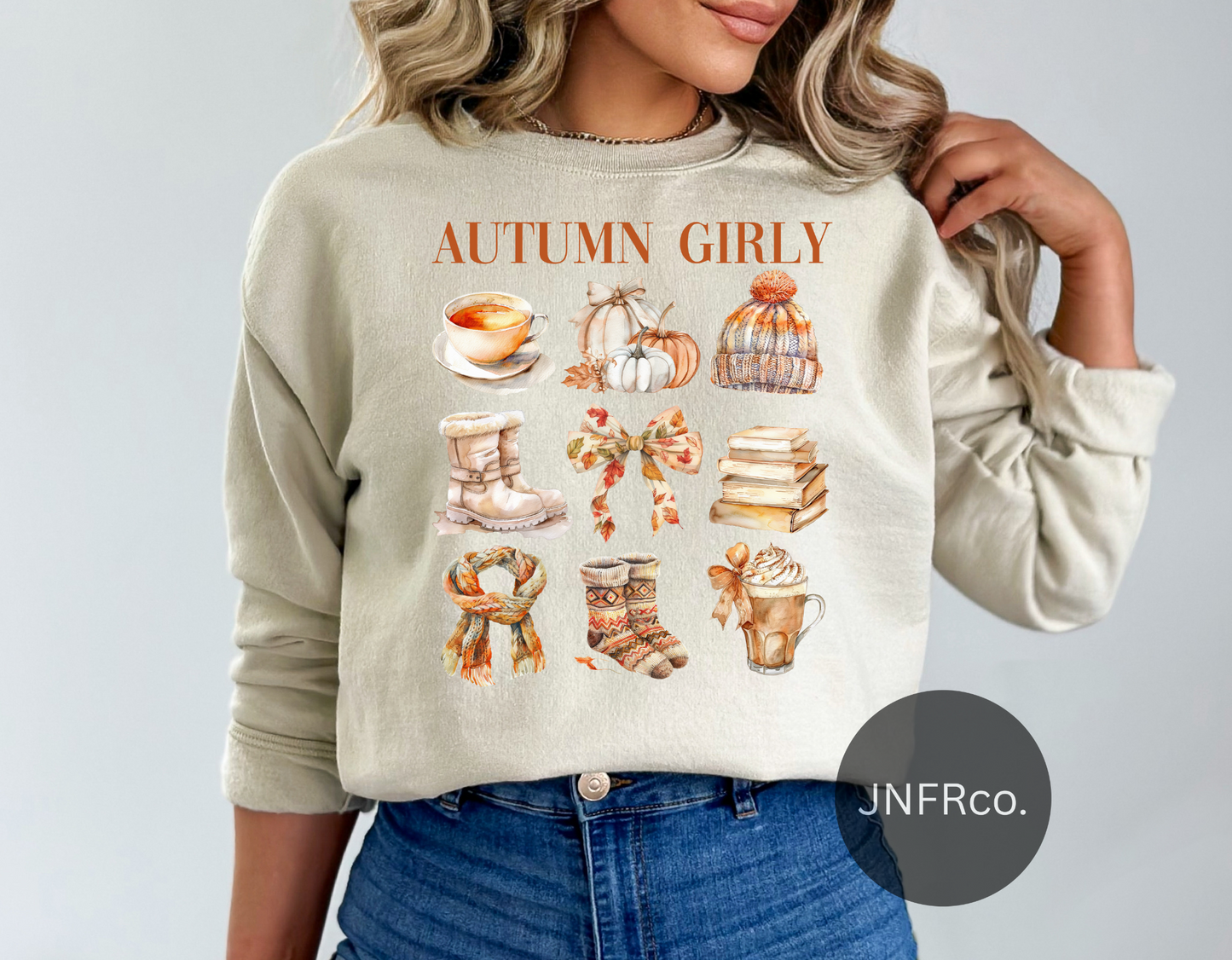 Autumn Girly Coquette Collage Crewneck Sweatshirt