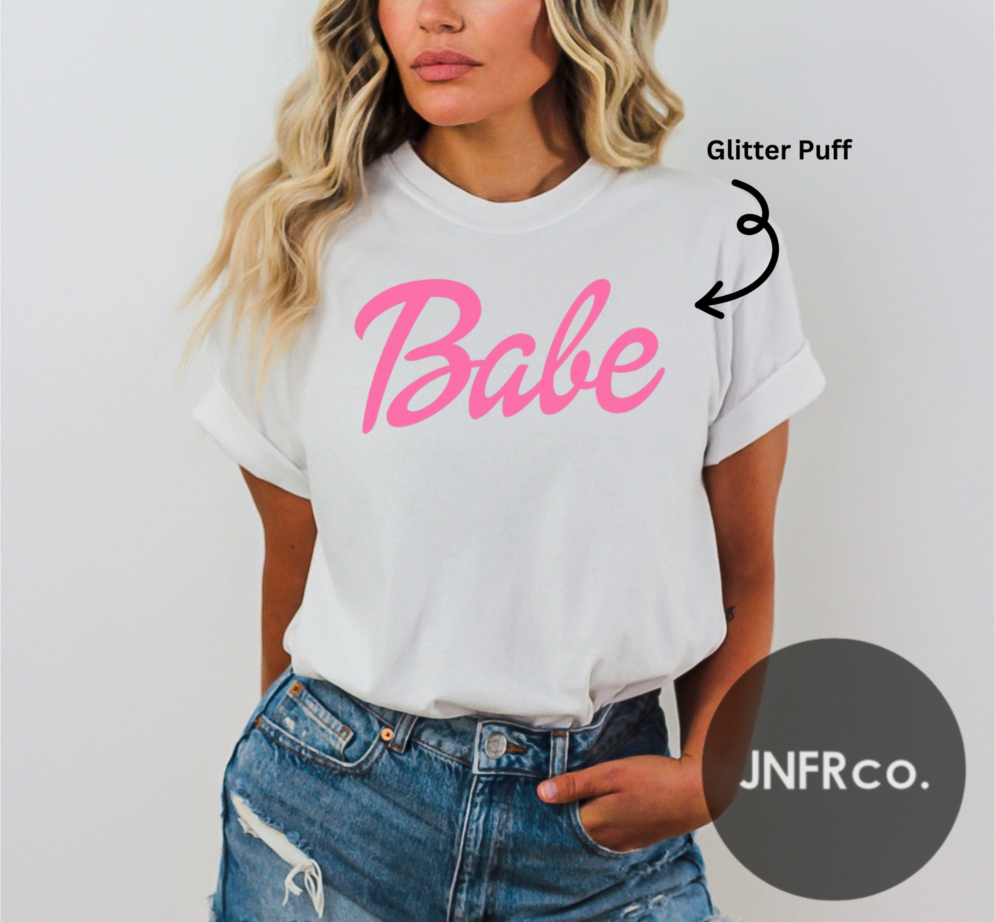 Babe Glitter Puff T-Shirt