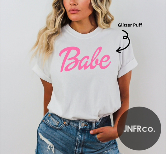 Babe Glitter Puff T-Shirt