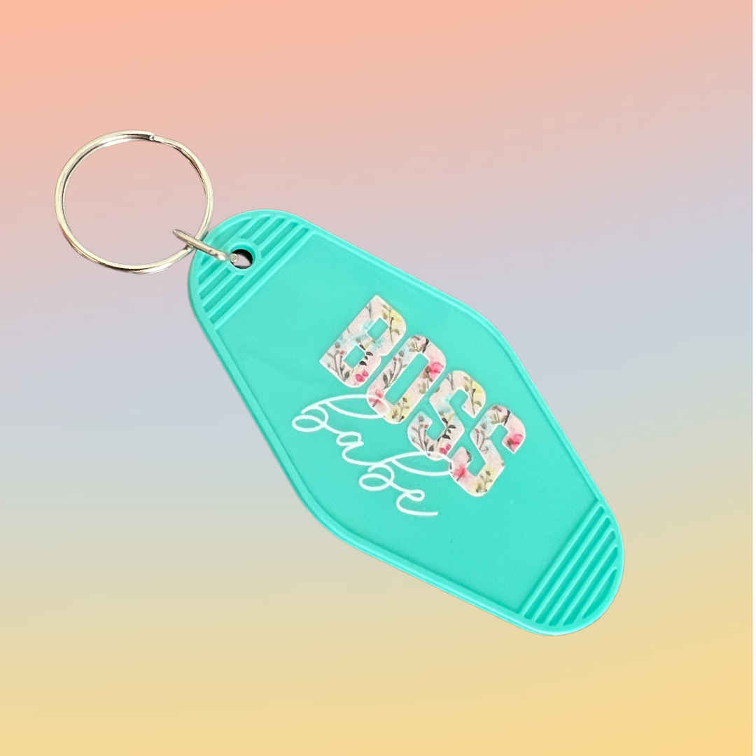 Boss Babe Motel Keychain