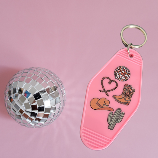 Cowgirl Motel Keychain