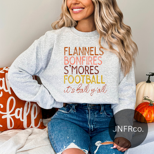 Flannels Bonfires Smores Football - DTF Transfer