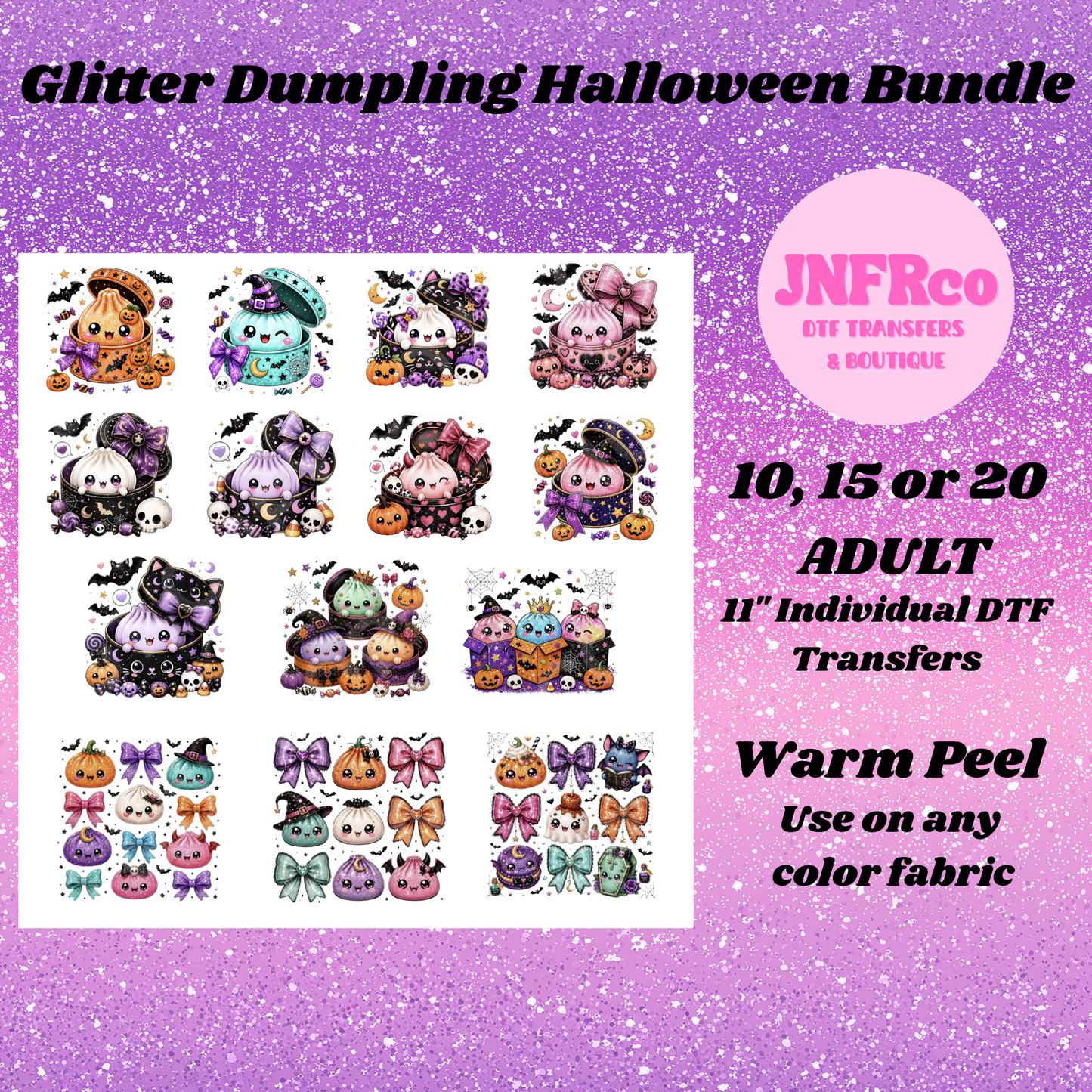 Glitter Dumpling Halloween Bundle - DTF Transfers