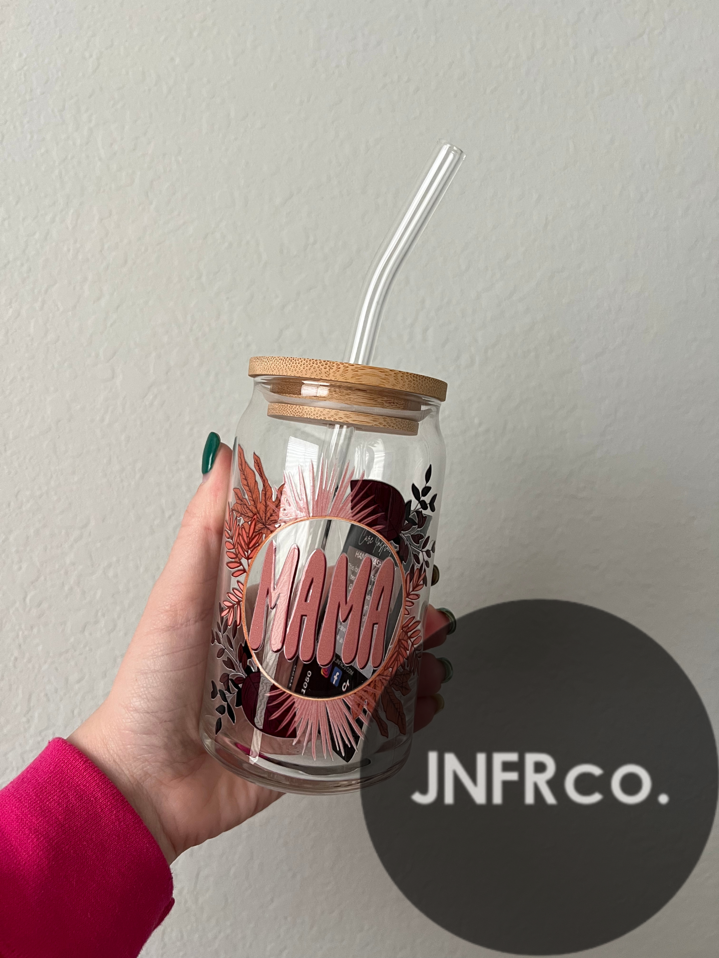 Mama Neutral Boho Glass Can