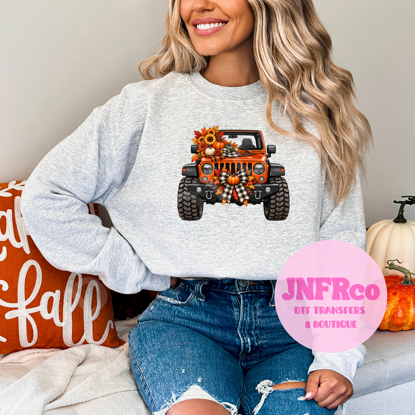 Orange Fall Jeep - DTF Transfer