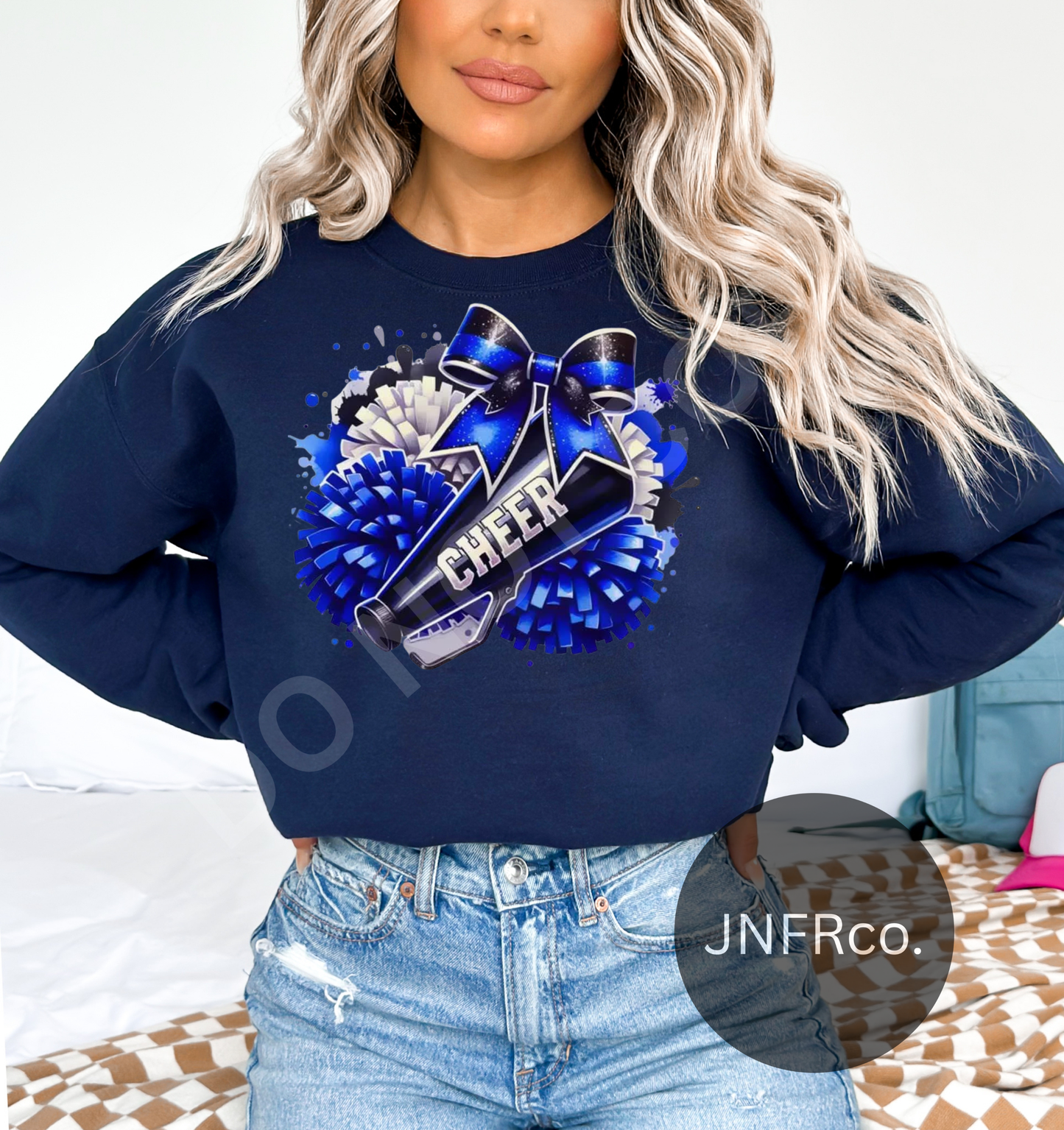 Cheer Mega Black & Blue - DTF Transfer