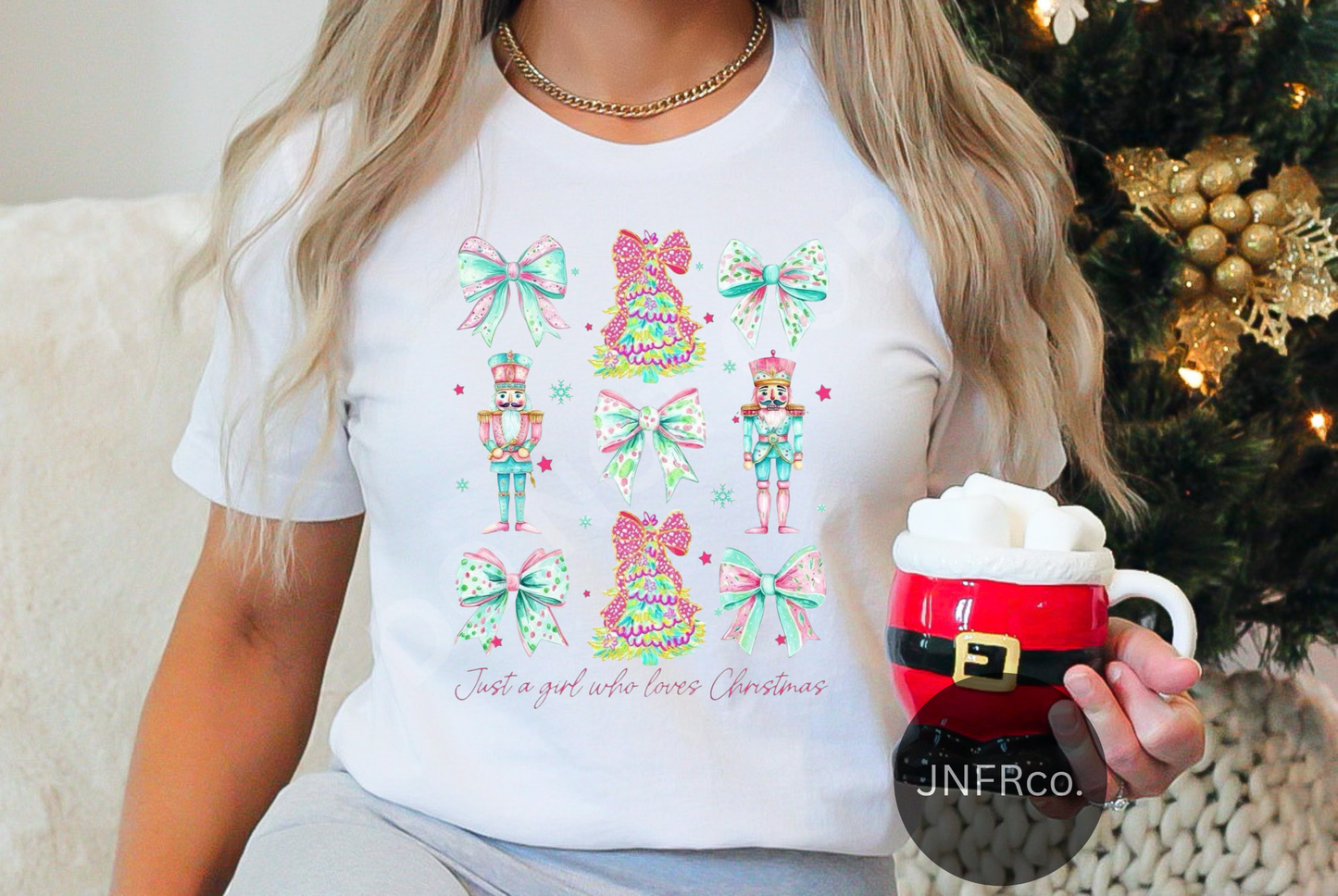 Just a Girl Who Loves Christmas Collage - DTF Transfer