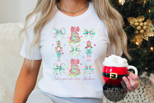 Just a Girl Who Loves Christmas Collage - DTF Transfer
