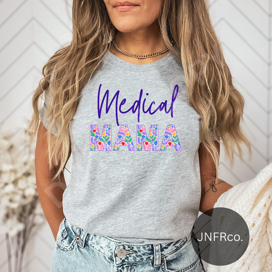 Medical Mama Floral - DTF Transfer