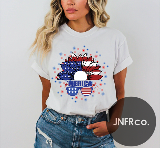 'Merica Sunflower Comfort Colors T-Shirt