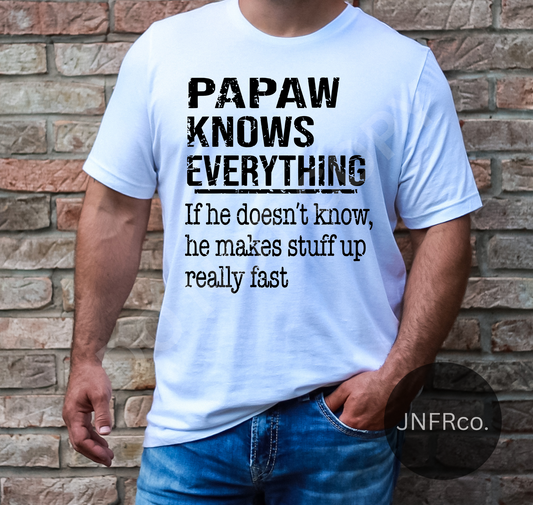 Papaw Knows Everything - DTF Transfer