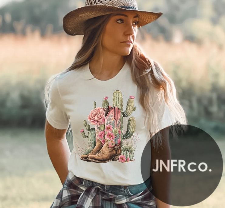 Pink Cowboy Boots T-Shirt