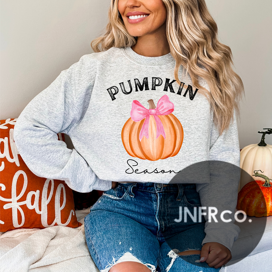 Pumpkin Season Coquette Crewneck Sweatshirt
