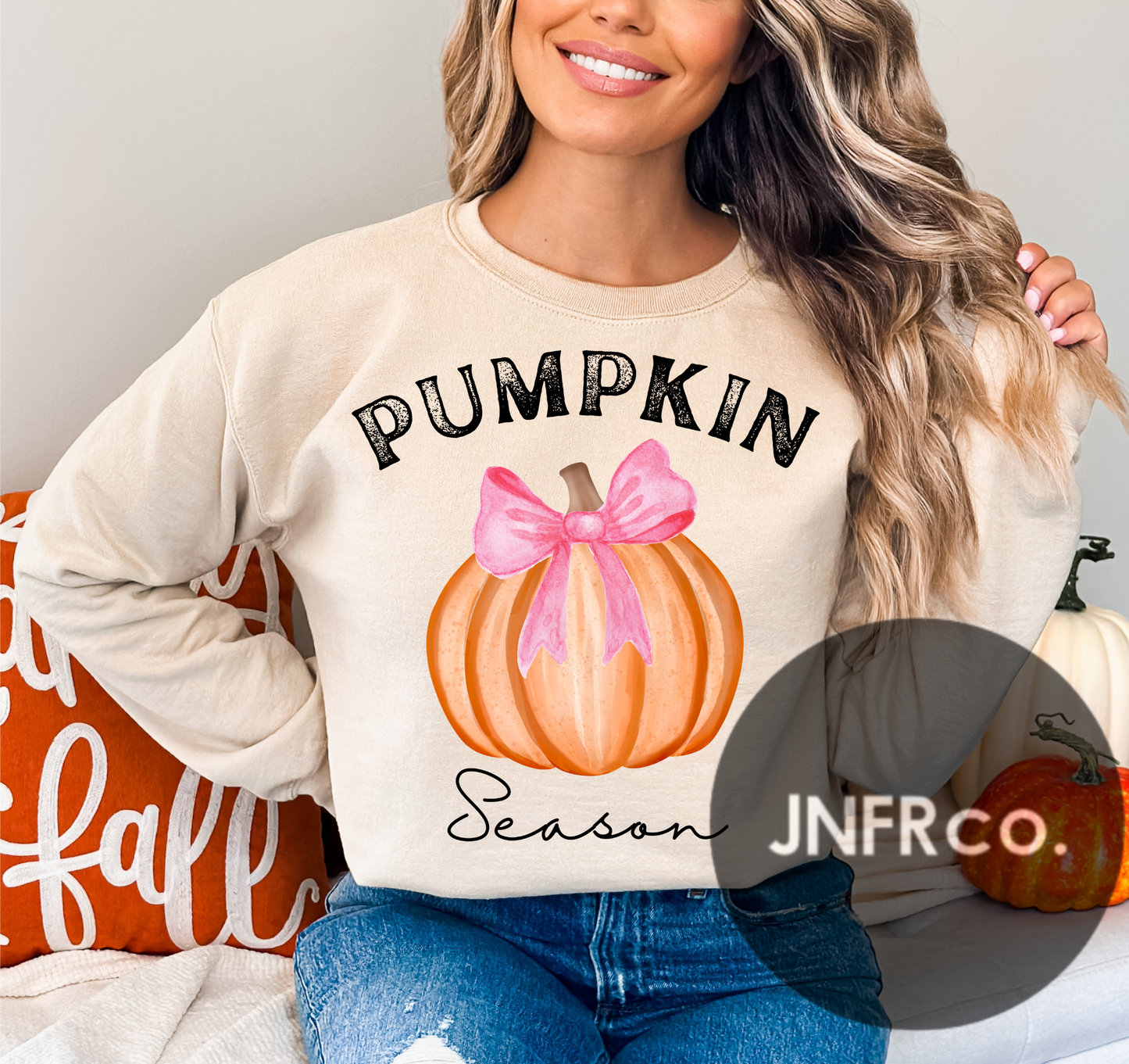 Pumpkin Season Coquette Crewneck Sweatshirt