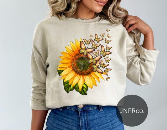 Sunflower and Butterfly - DTF Transfer
