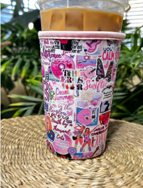 TS Pink Collage Cup Cozie