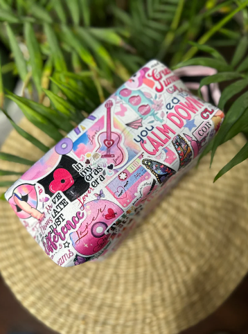 TS Pink Collage Zippered Pouch