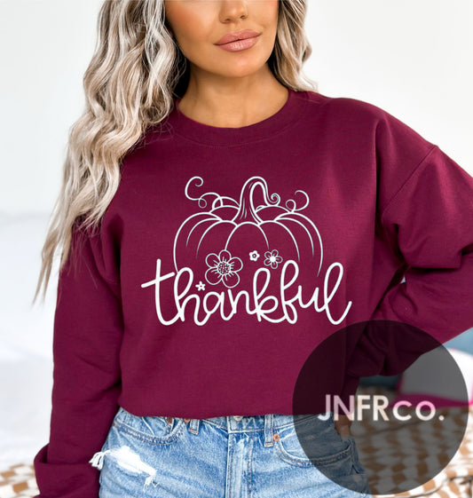 Thankful White Pumpkin Crewneck Sweatshirt