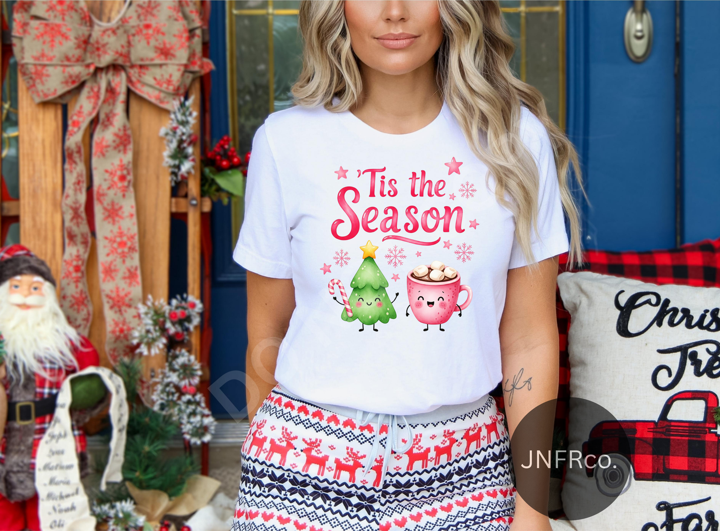 Tis the Season Christmas Tree & Cocoa  - DTF Transfer