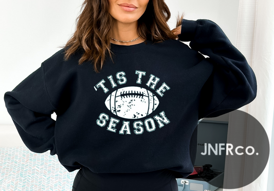 Tis the Season Football WHITE Crewneck Sweatshirt
