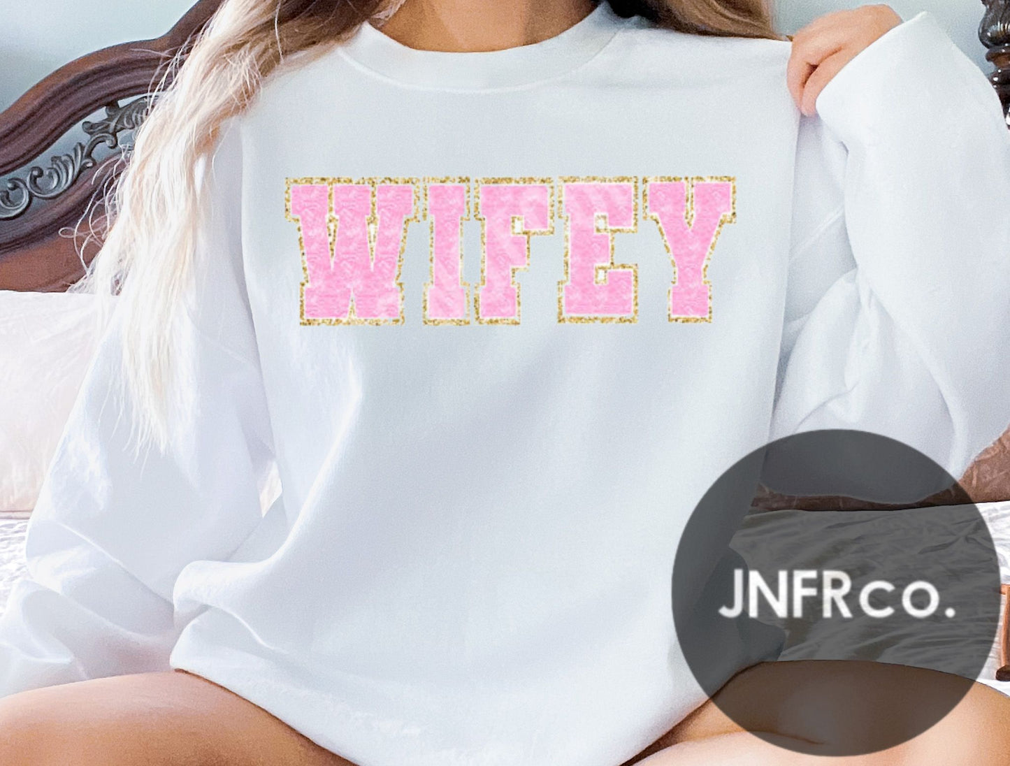 Wifey Faux Chenille Crewneck Sweatshirt