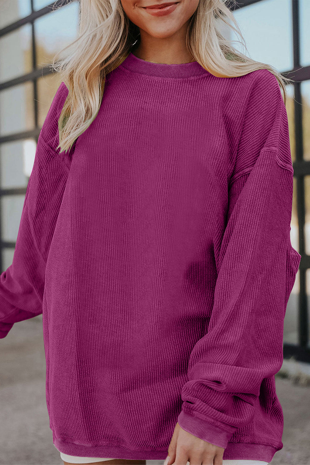 Cozy Me Up Ribbed Oversized Sweatshirt