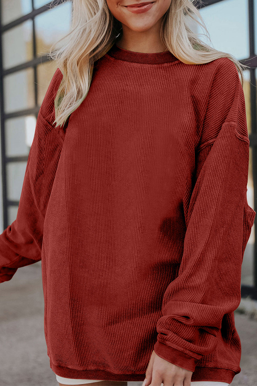 Cozy Me Up Ribbed Oversized Sweatshirt