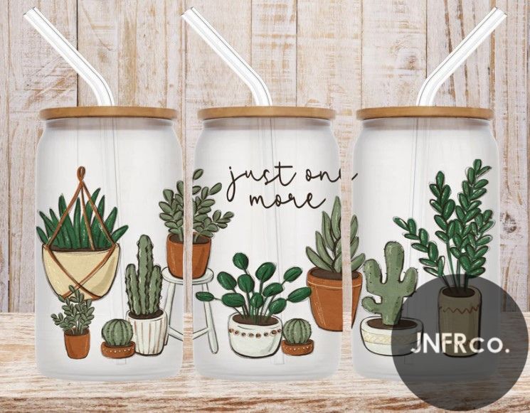 Just One More Plant 16oz. Glass Can