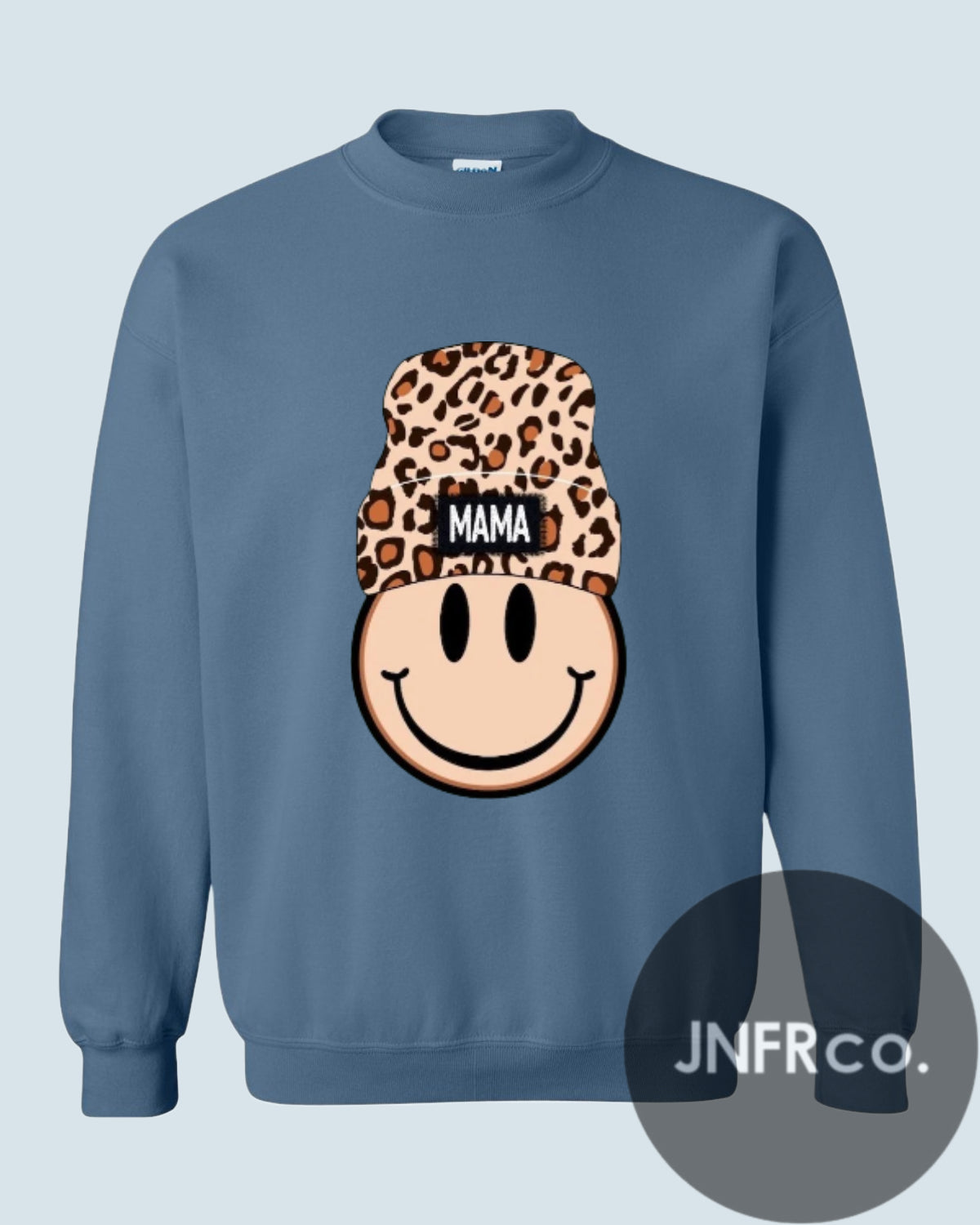 Mama Smiley Beanie Crewneck Sweatshirt