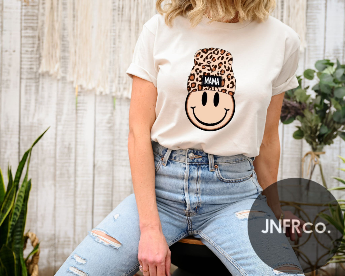 Mama Smiley Beanie T-Shirt