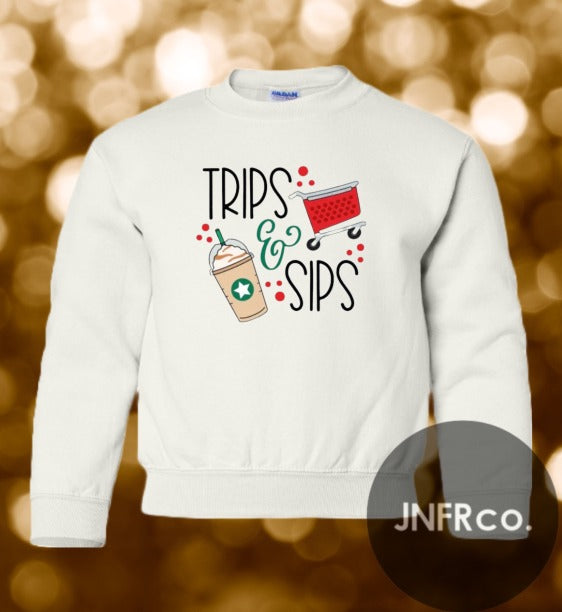 Trips and Sips YOUTH Crewneck Sweatshirt