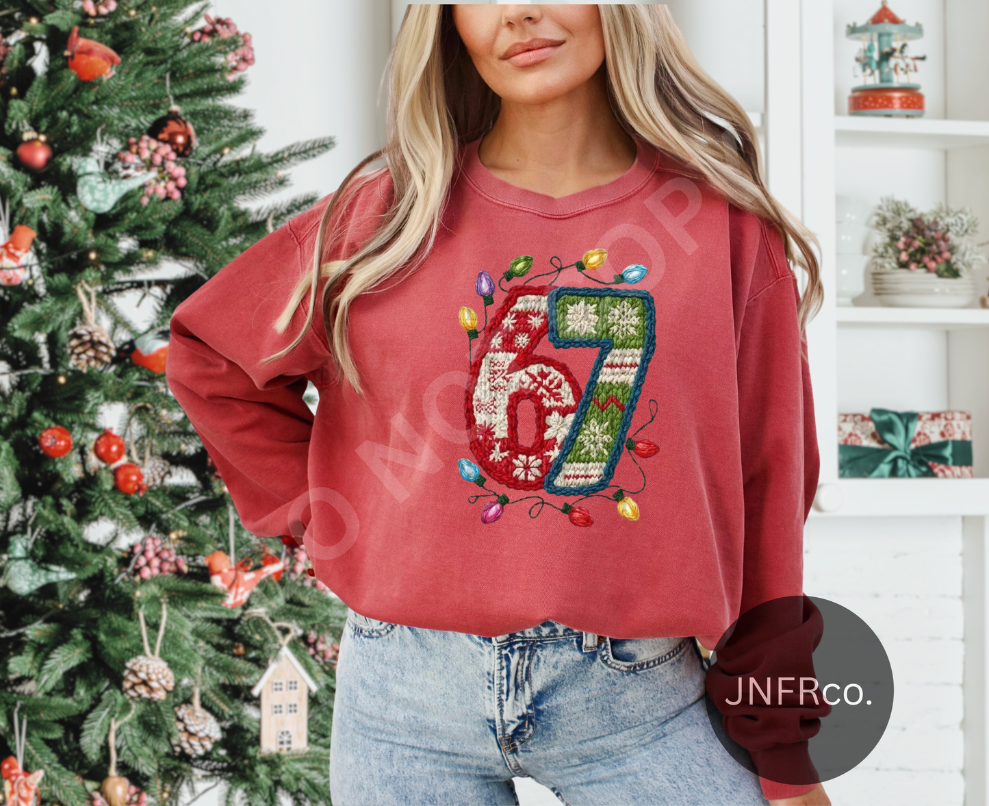 6 7 Christmas Sweater Yarn - DTF Transfer