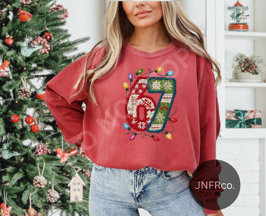 6 7 Christmas Sweater Yarn - DTF Transfer