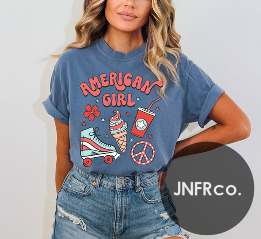 American Girl Retro Distressed Comfort Colors T-Shirt