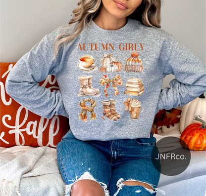 Autumn Girly Coquette Collage Crewneck Sweatshirt