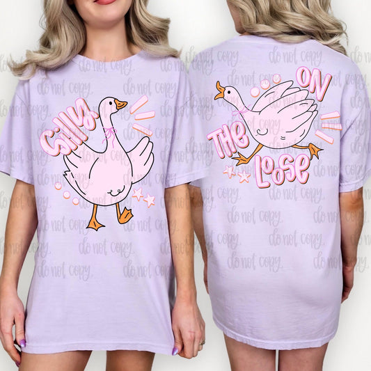Silly Goose On The Loose Front & Back T-Shirt