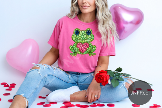 Bejeweled Valentine Frog - DTF Transfer