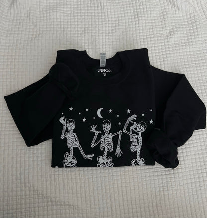 Dancing Skeletons WHITE Crewneck Sweatshirt