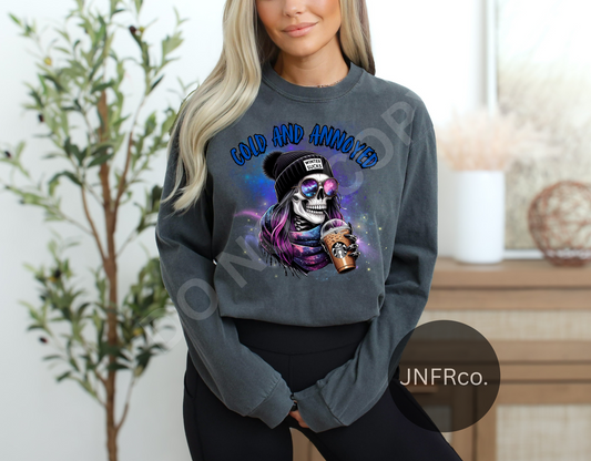 Cold and Annoyed Skeleton Girl - DTF Transfer