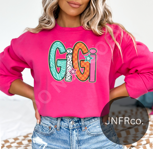 Colorful Gigi Zebra Dot Checkered Stripe - DTF Transfer