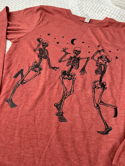 Dancing Skeletons BLACK Long Sleeve Shirt