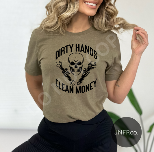 Dirty Hands Clean Money Skull - DTF Transfer