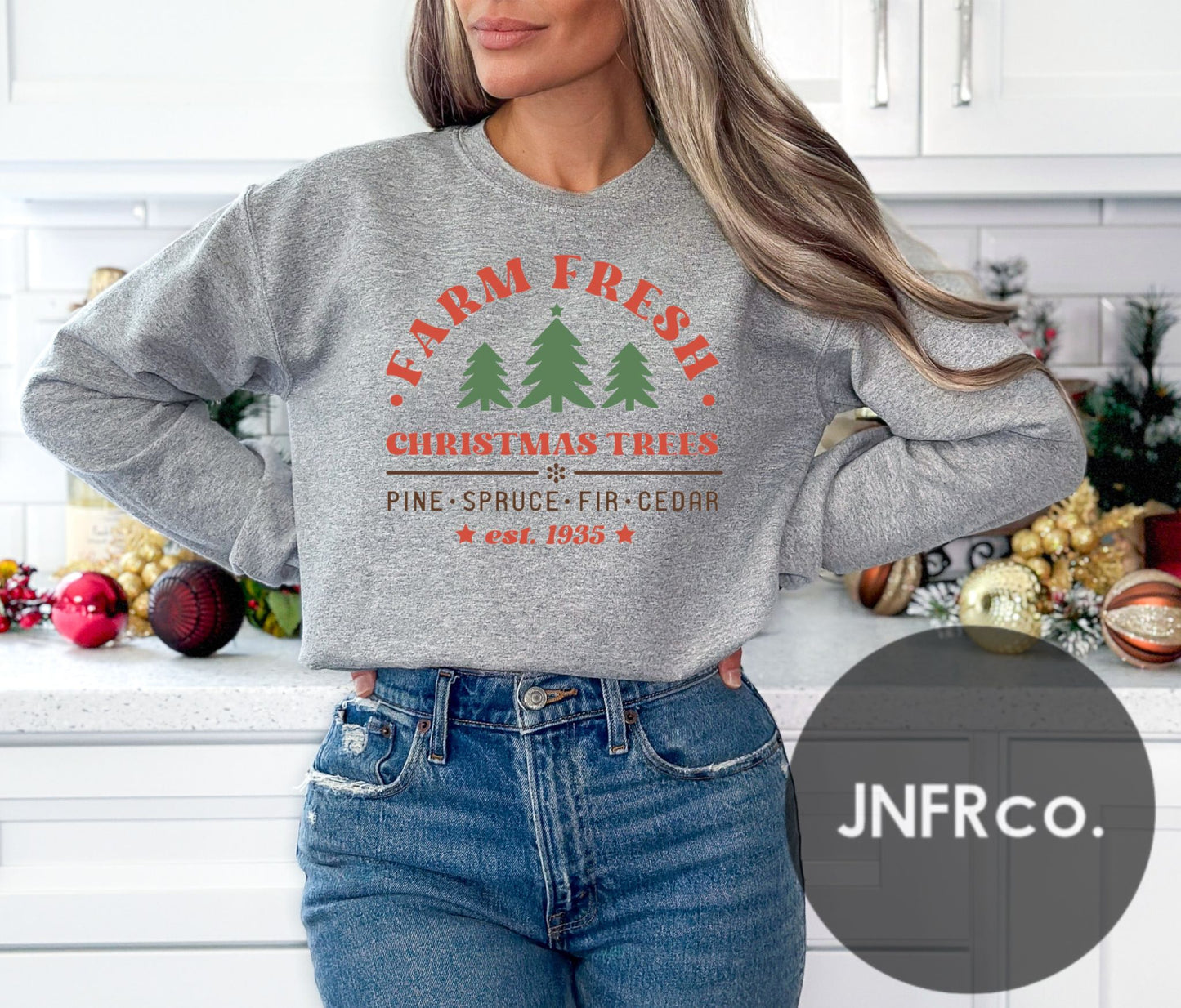 Farm Fresh Christmas Trees Crewneck Sweatshirt